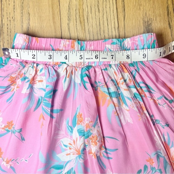 Osh Kosh B’Gosh Girls’ Pink Floral Pull On Midi Skirt Size 7 - Picture 4 of 7